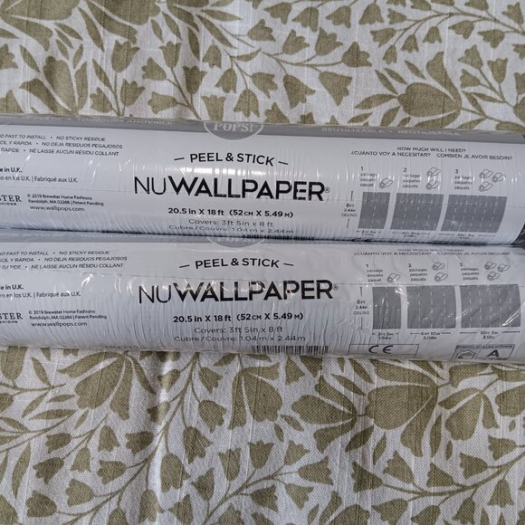 Nwt nuwallpaper birch tree taupe rustic nursery woodland peel stick wallpaper - Picture 3 of 4